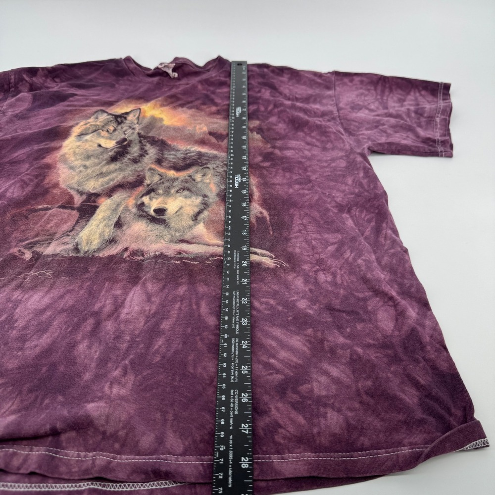 Vintage 90s Delta Native Wolf Tie Dye T-Shirt Mens XL Purple Short Sleeve - Picture 6 of 6